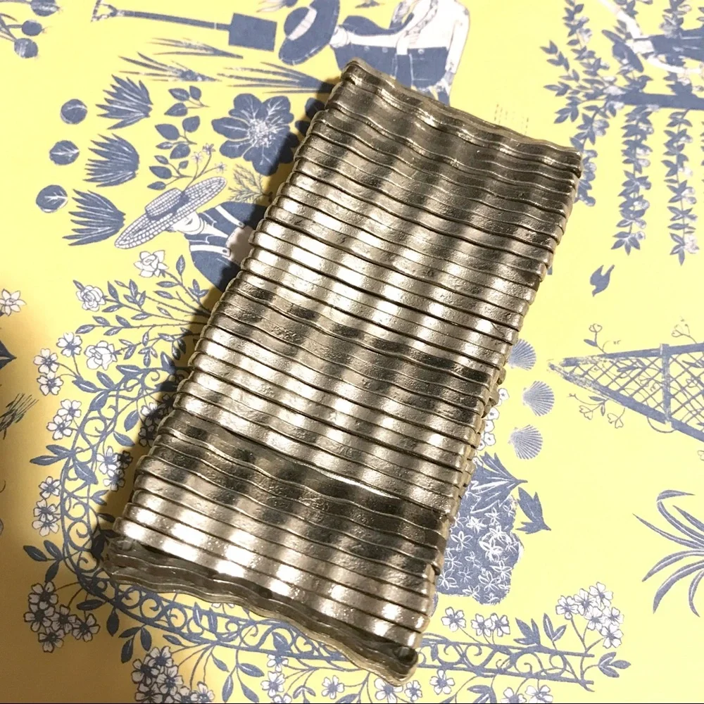Artisan Silver Stretch Cuff Bracelet Boho Unique Artsy